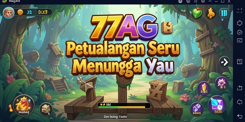 Screenshot utama menunjukkan eksplorasi mendebarkan dalam 77AG.