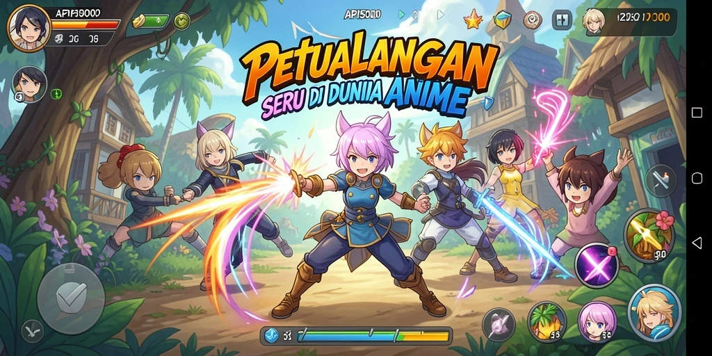 Gameplay menarik dari API5000 dengan karakter Anime yang beragam.