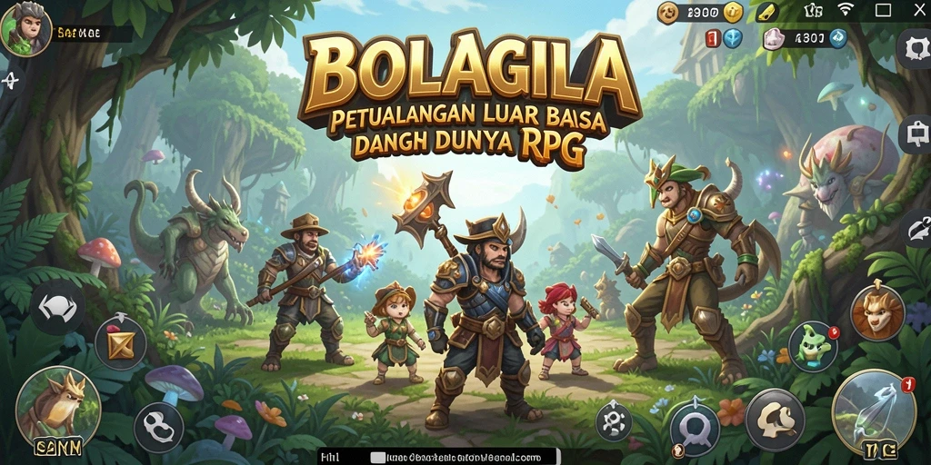 Tangkapan layar gameplay BOLAGILA yang menampilkan pertarungan epik dan karakter unik.