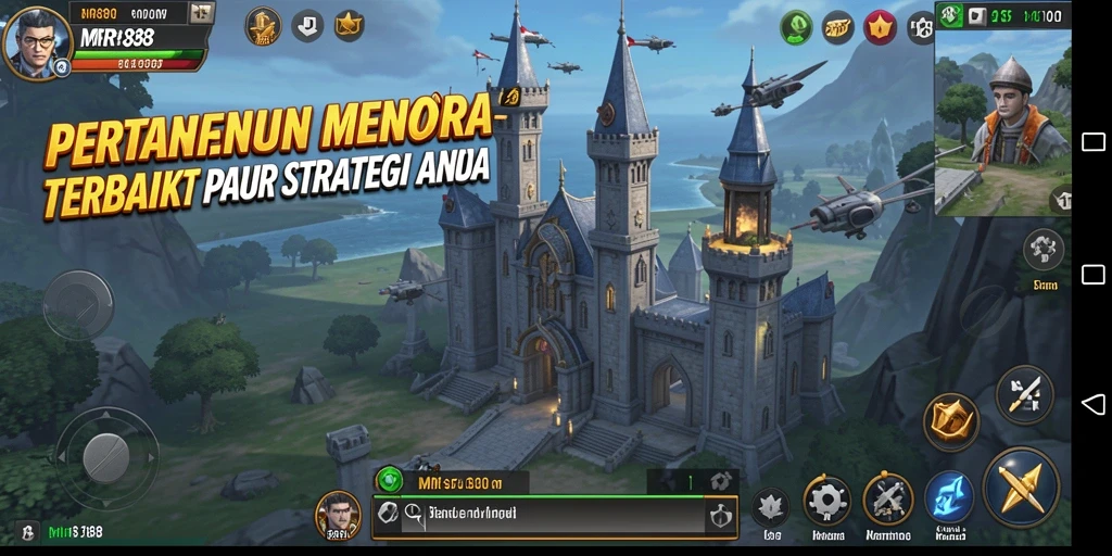 Tangkapan layar gameplay MR888 menampilkan pertahanan menara yang strategis.