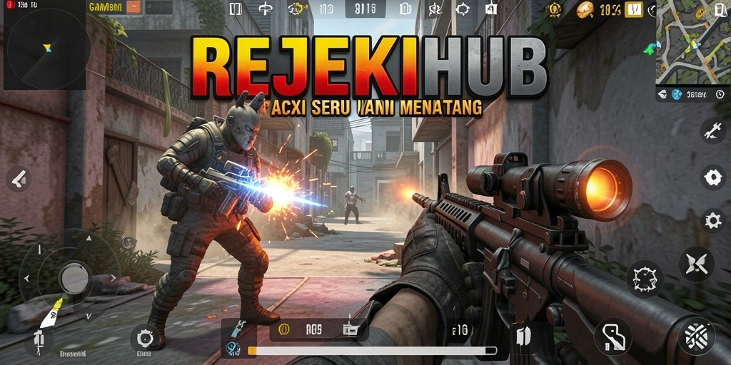 Tangkapan layar menampilkan aksi menegangkan dalam gameplay REJEKIHUB.