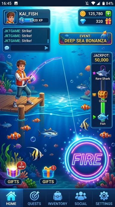 Tampilan aplikasi jktgame yang menarik dan mudah digunakan.